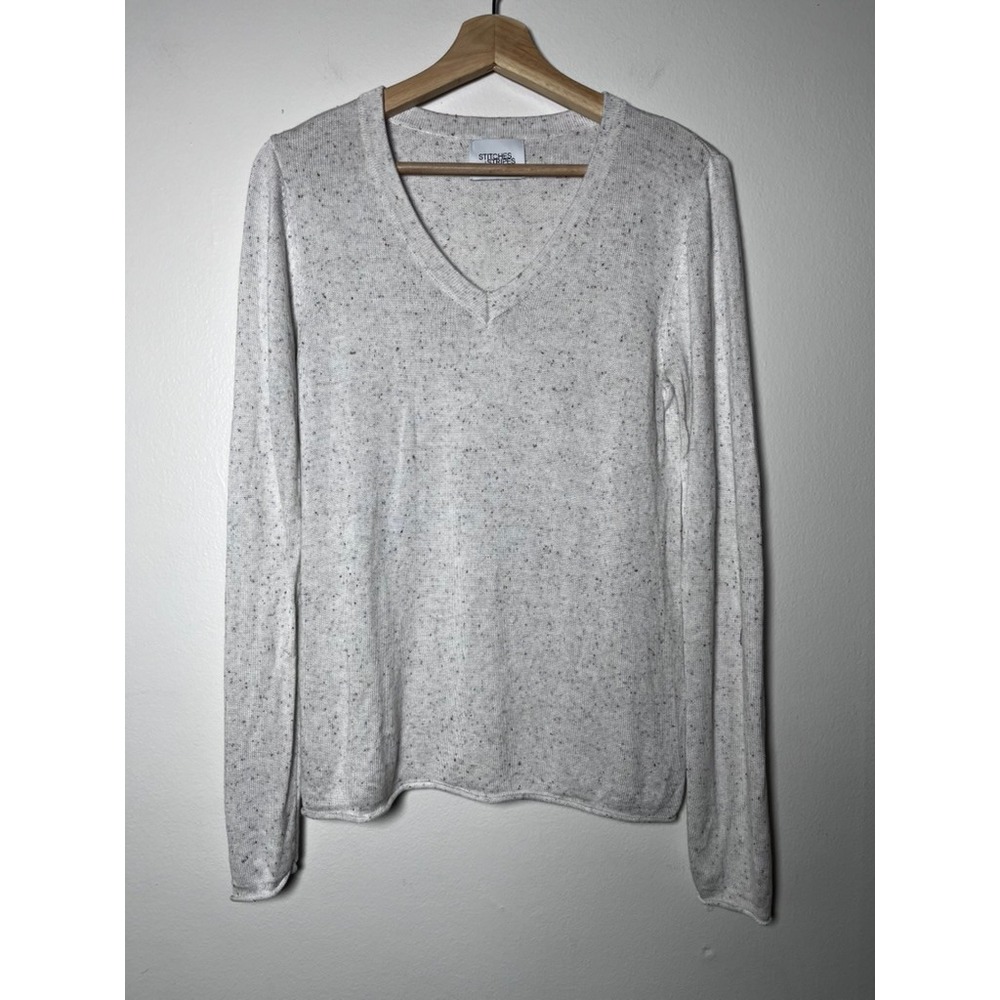 Stitches & Stripes Speckled V-Neck Pullover Sweater Lightweight size small